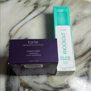 Tarte Skincare Duo with Purple Moisturizer and Teal Serum
